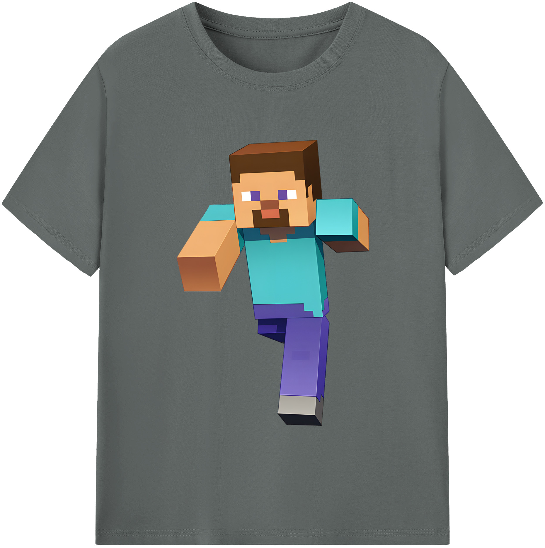 （画像用） マインクラフト ブロックの世界 Minecraft MC Block world 綿100％ メンズ半袖Tシャツ｜肌触りやわらか＆通気性